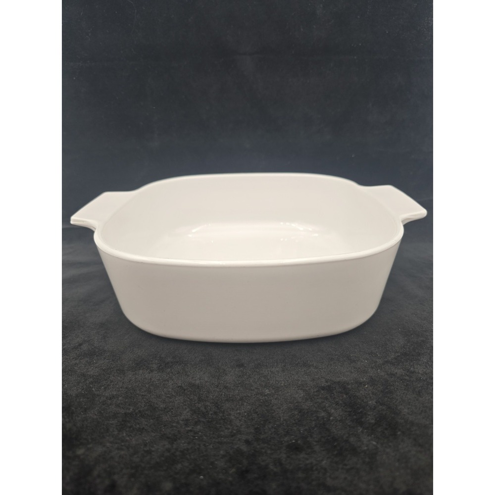 Corningware all White‎ 2-L Square Casserole Dish A-2-B No Lid Solid White Vtg